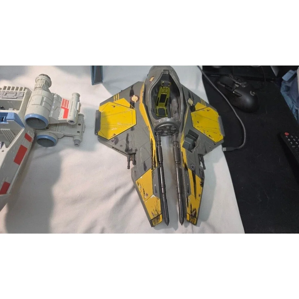 Star Wars Vehicle Lot TIE Fighter Y-Wing Jedi Starfighters Parts Loose Vehicles